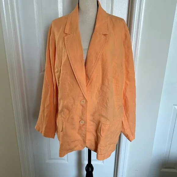 J. Jill Summer Linen Blazer in Apricot