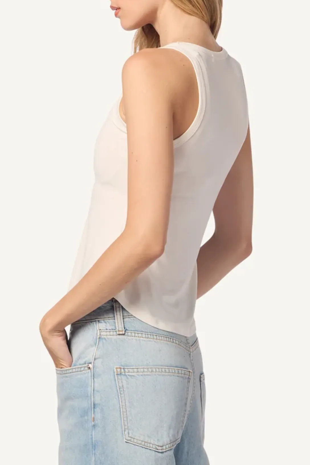 Jameela Sandwashed Racerback Tank | Gardenia