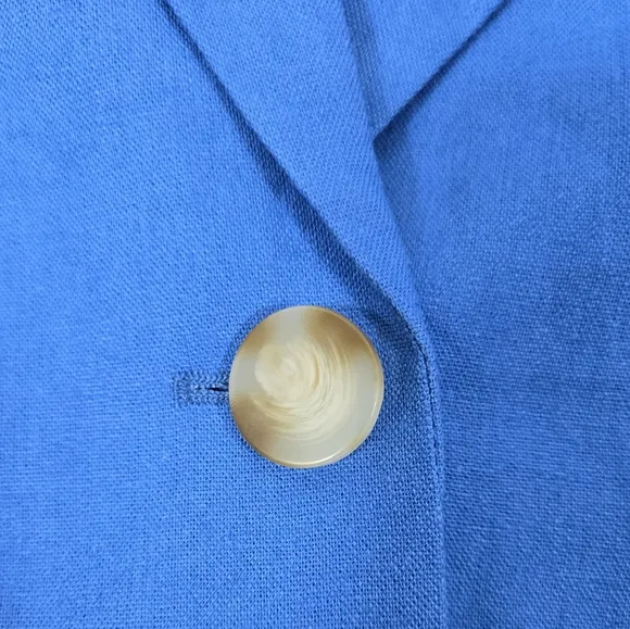 Jason Wu Cropped Braided Linen Blend  Blue Blazer