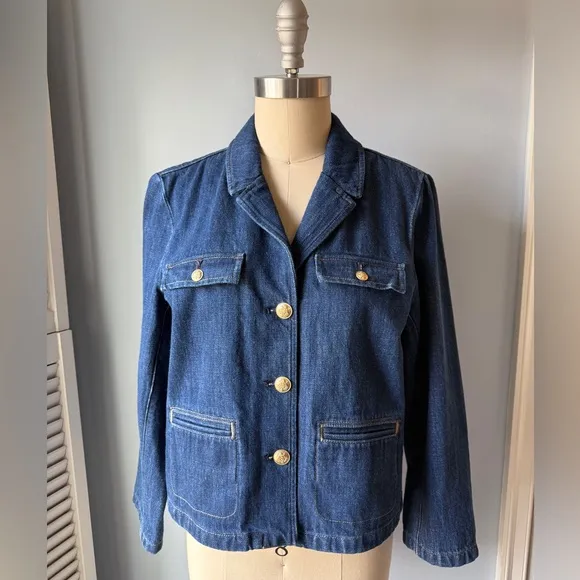 J.Crew Denim blazer-jacket in resin wash NEW