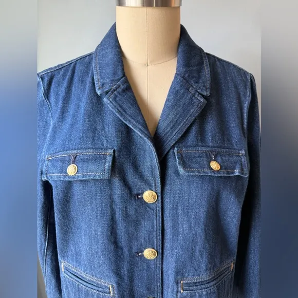 J.Crew Denim blazer-jacket in resin wash NEW