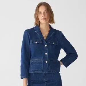J.Crew Denim blazer-jacket in resin wash NEW