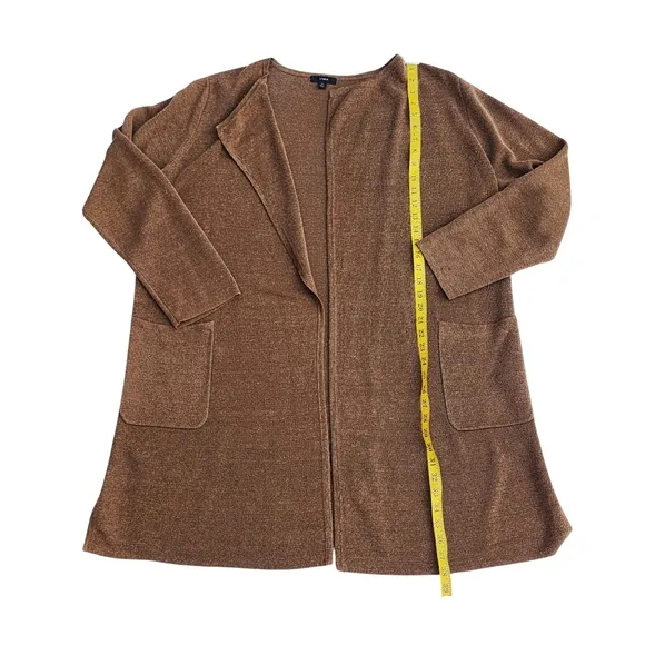 J.Crew Juliette Collarless  Sweater-Blazer In linen Blend  Color Peacan, Size XL