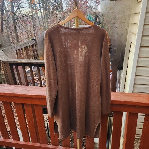 J.Crew Juliette Collarless  Sweater-Blazer In linen Blend  Color Peacan, Size XL