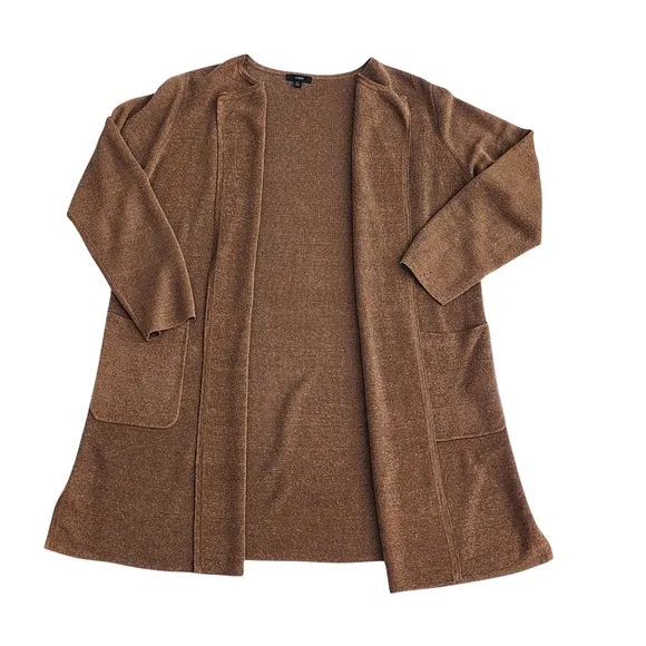 J.Crew Juliette Collarless  Sweater-Blazer In linen Blend  Color Peacan, Size XL