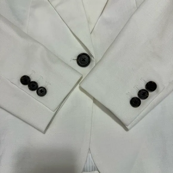 J.Crew Parke Blazer Jacket Women's Size 0P Linen Blend in White BF428 NEW