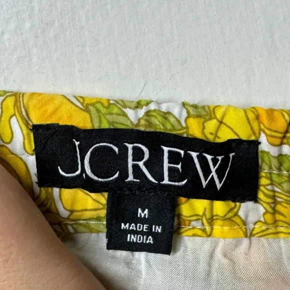 J.Crew Tiered Ruffle Mini Novelty Limone Citrus Floral Yellow Orange Skirt M
