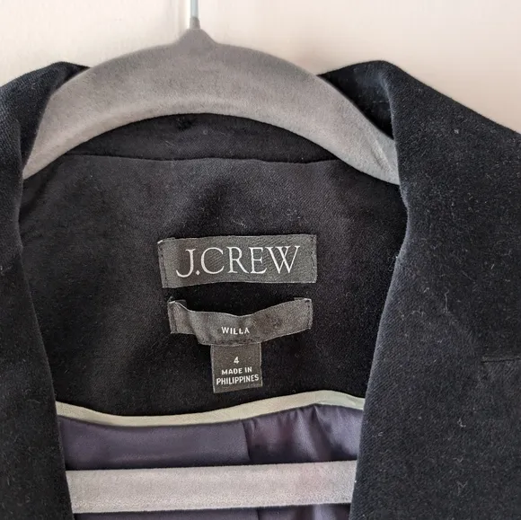J.Crew Velvet Willa Black/Navy Blazer, size 4