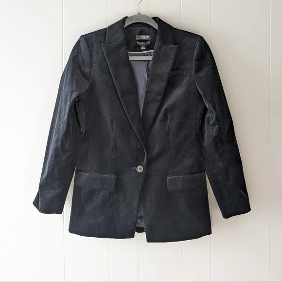 J.Crew Velvet Willa Black/Navy Blazer, size 4
