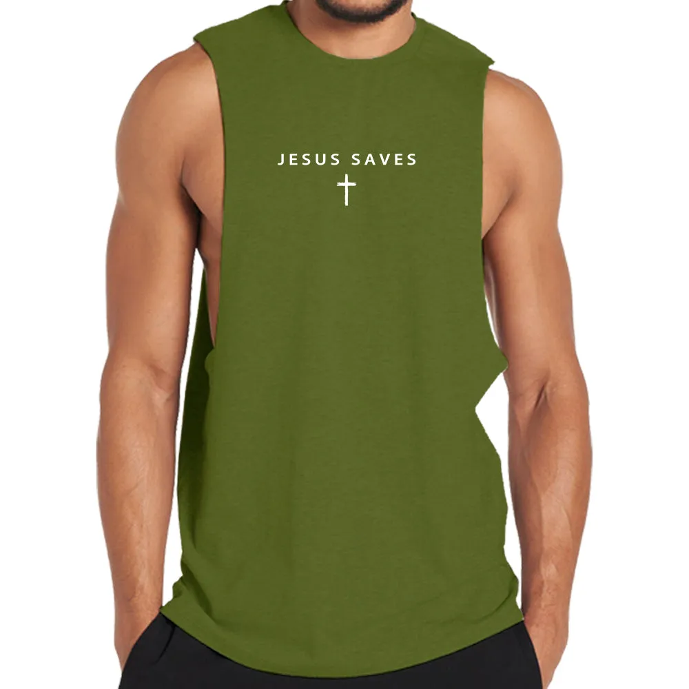 Jesus Saves Graphic Tank Top