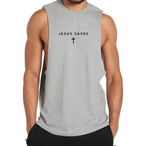 Jesus Saves Graphic Tank Top
