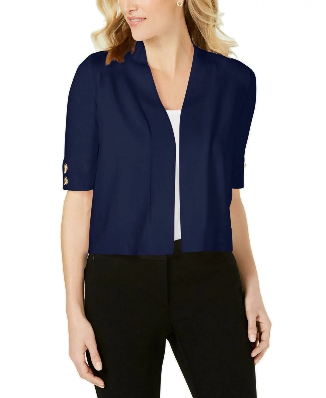 JM Collection Women's Open Toggle Sleeve Cardigan Sweater