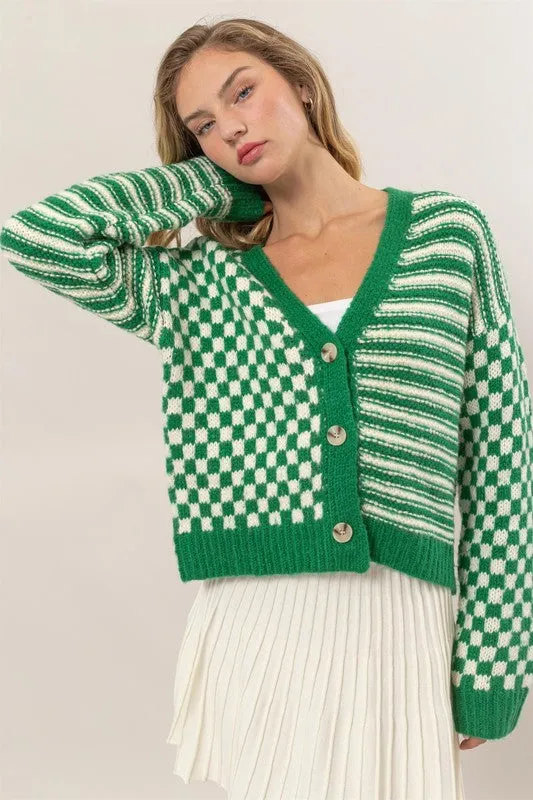 K96 FUNKY SQUARE CARDIGAN