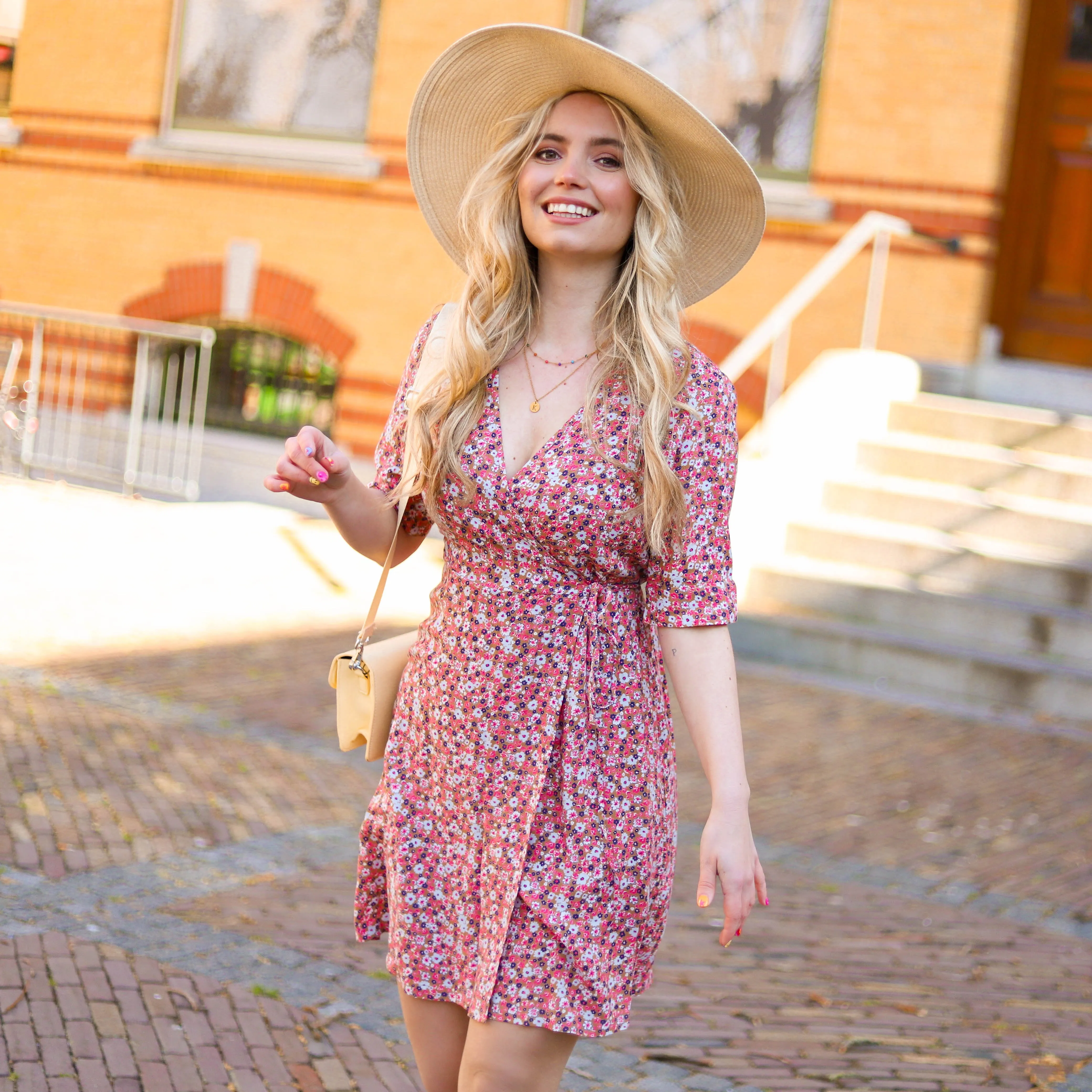 Kaitlyn wrap dress pink