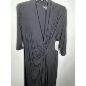 Karen Kane Cascade Dress size 2x black wrap style knee length Style L13915