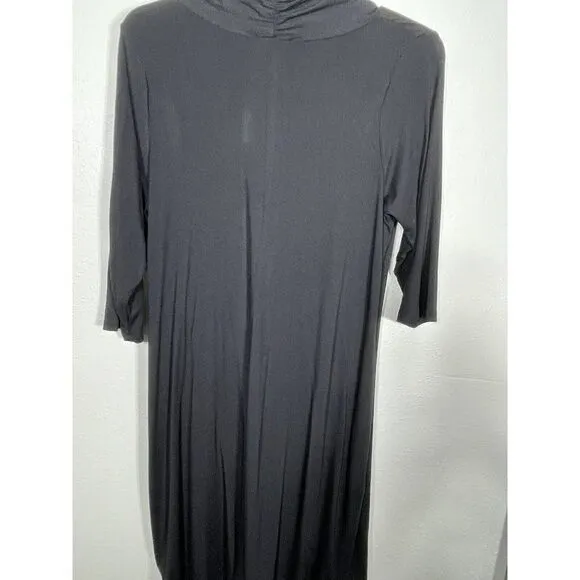 Karen Kane Cascade Dress size 2x black wrap style knee length Style L13915