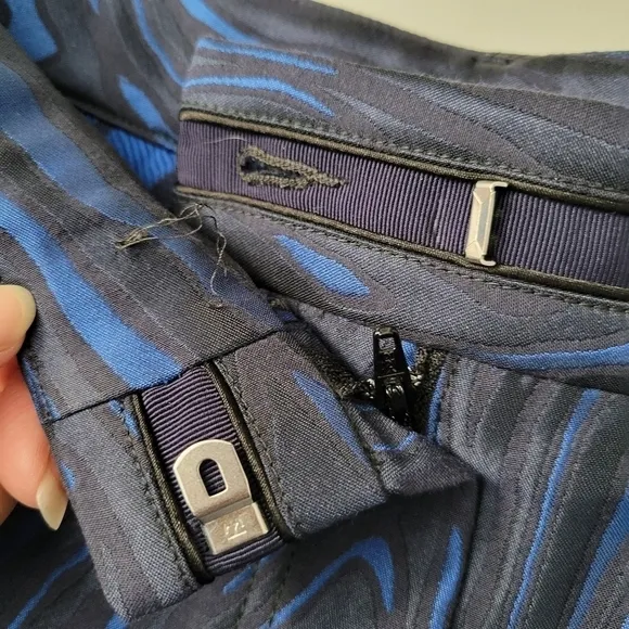 KENZO Blue and Black Jacquard Moire Tiger High Waisted Shorts