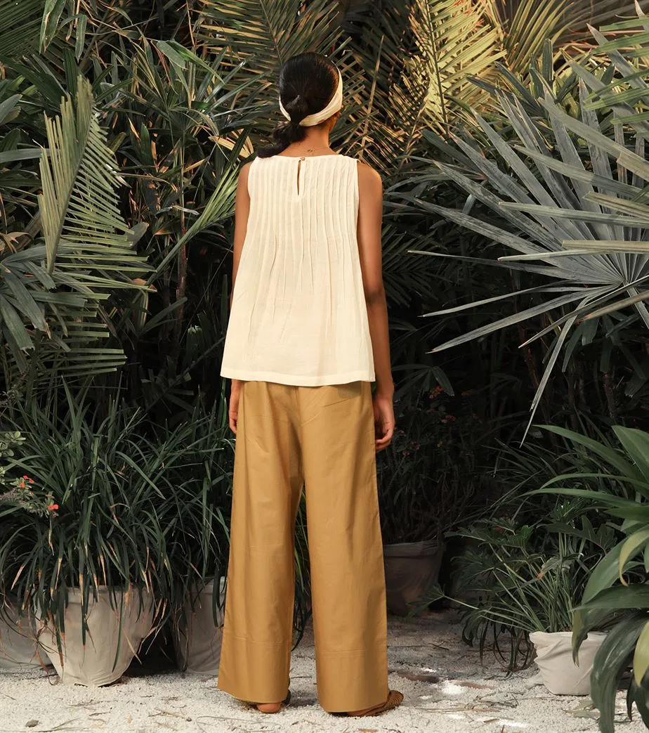 Khara Kapas   -   Tranquility White pleated top - Another Day in Paradise