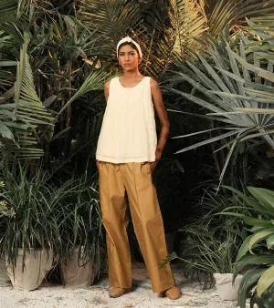 Khara Kapas   -   Tranquility White pleated top - Another Day in Paradise