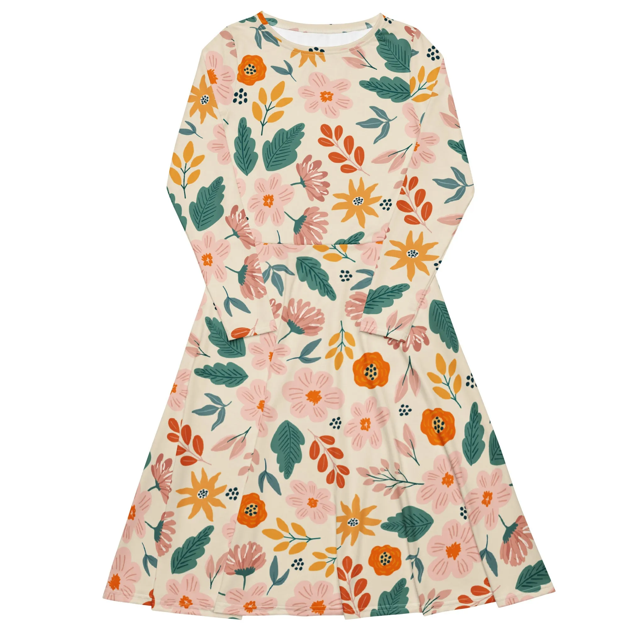 Kiss of Autumn Floral Midi Dress (S-4XL)