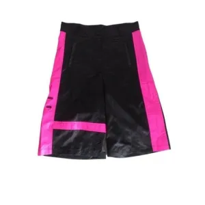 KORAL Bermuda Style Shiny Shorts Black Pink Small
