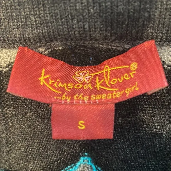 Krimson Klover sweater skirt knit merino wool chevron black gray turquoise S