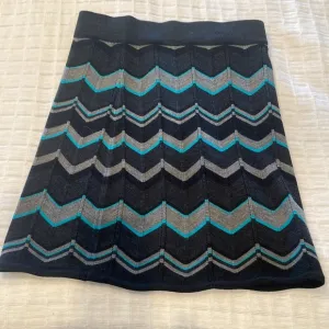 Krimson Klover sweater skirt knit merino wool chevron black gray turquoise S