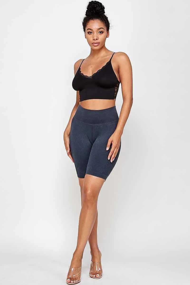 lace back sleeveless cropped seamless bra