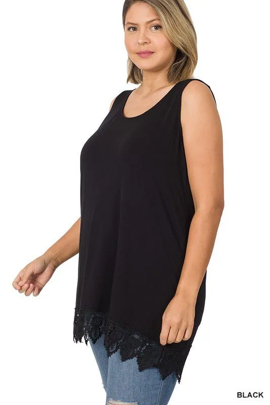 Lace Bottom Top S-3XL