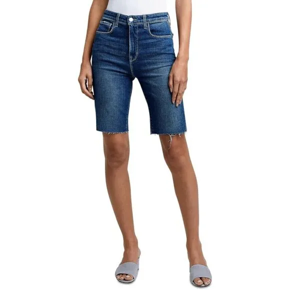 L'Agence Raw Hem High Rise Bermuda Shorts Size 24 MSRP $220 NWT