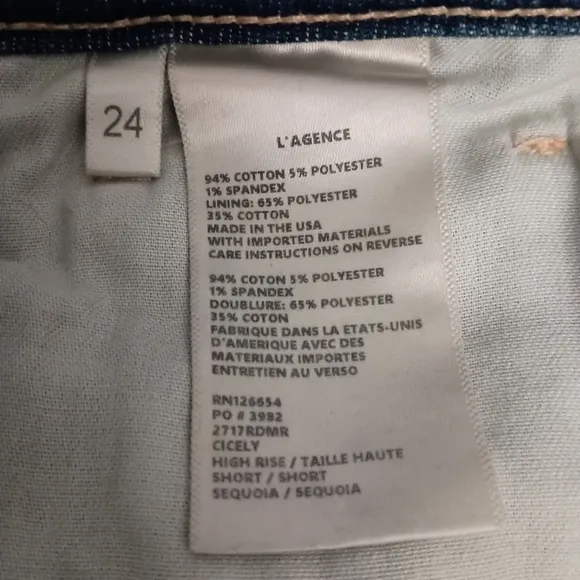 L'Agence Raw Hem High Rise Bermuda Shorts Size 24 MSRP $220 NWT