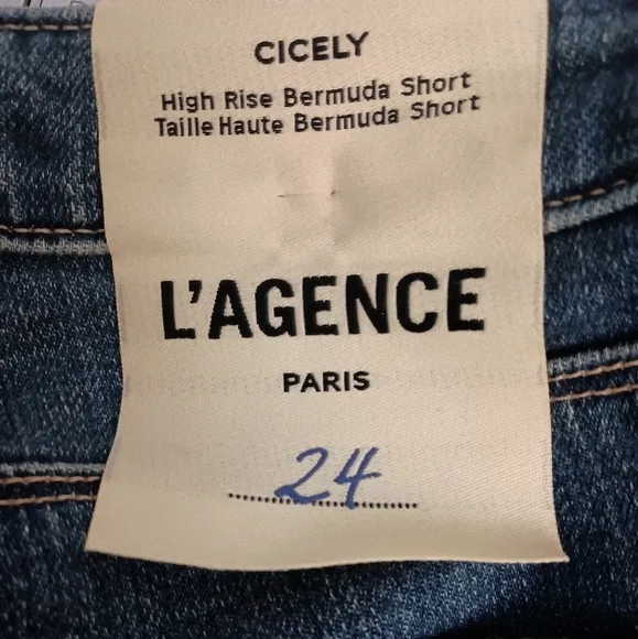 L'Agence Raw Hem High Rise Bermuda Shorts Size 24 MSRP $220 NWT