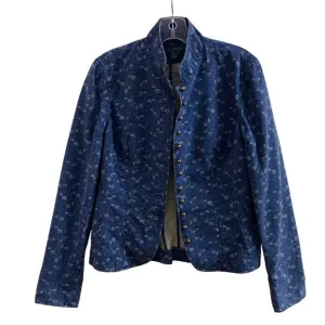 Lauren Ralph Lauren Blue Denim Floral Jean Jacket Blazer Western Size Medium