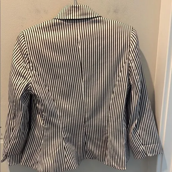 Lauren Ralph Lauren Brown and Cream Striped Women's Jacket button closure size 8