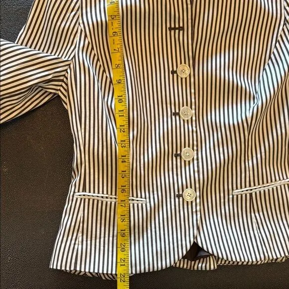 Lauren Ralph Lauren Brown and Cream Striped Women's Jacket button closure size 8