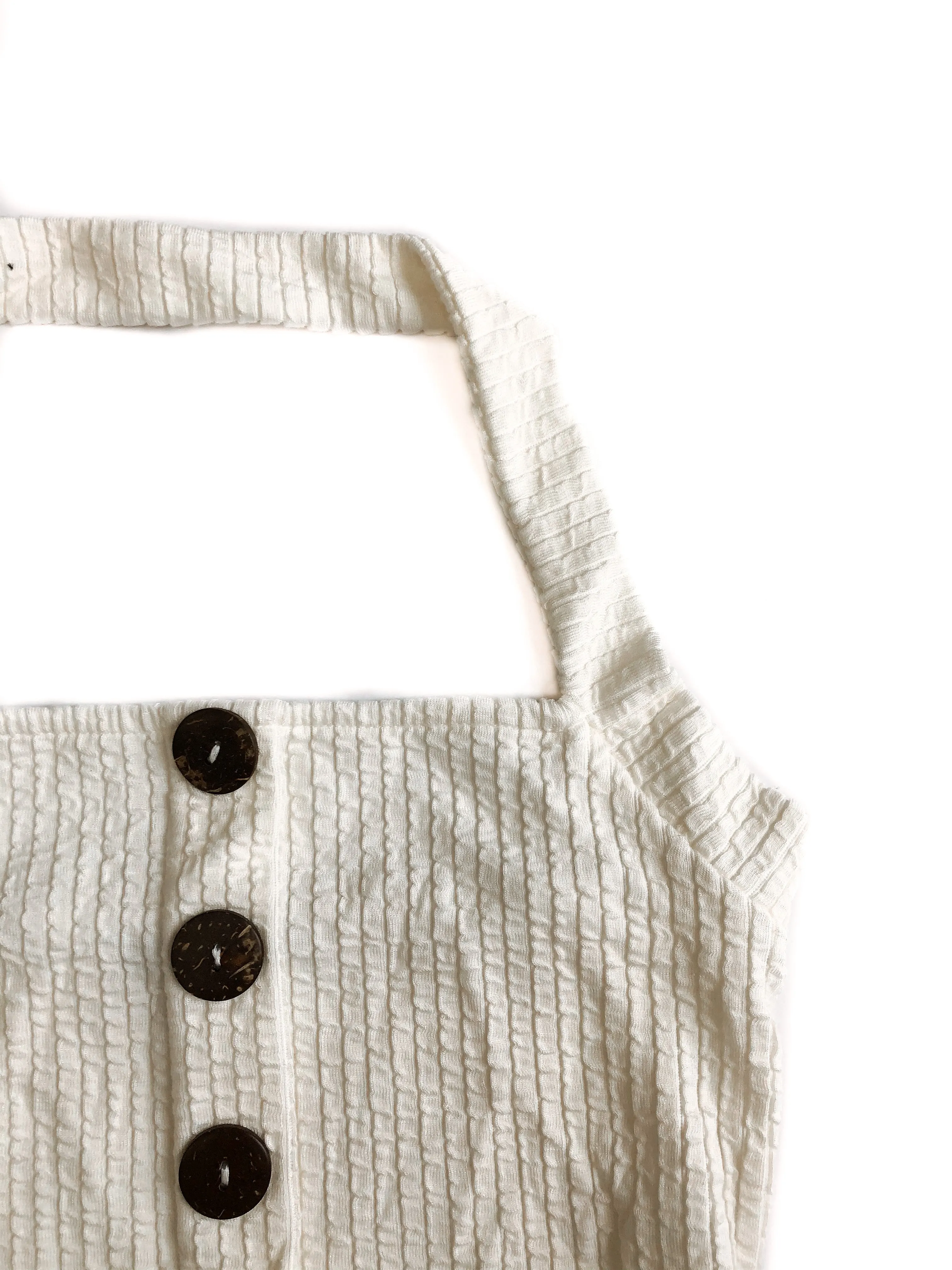 Layla Halter Knit Top- White