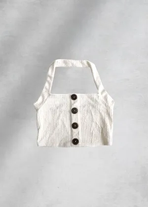 Layla Halter Knit Top- White