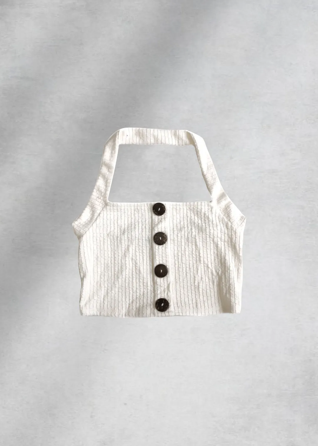 Layla Halter Knit Top- White