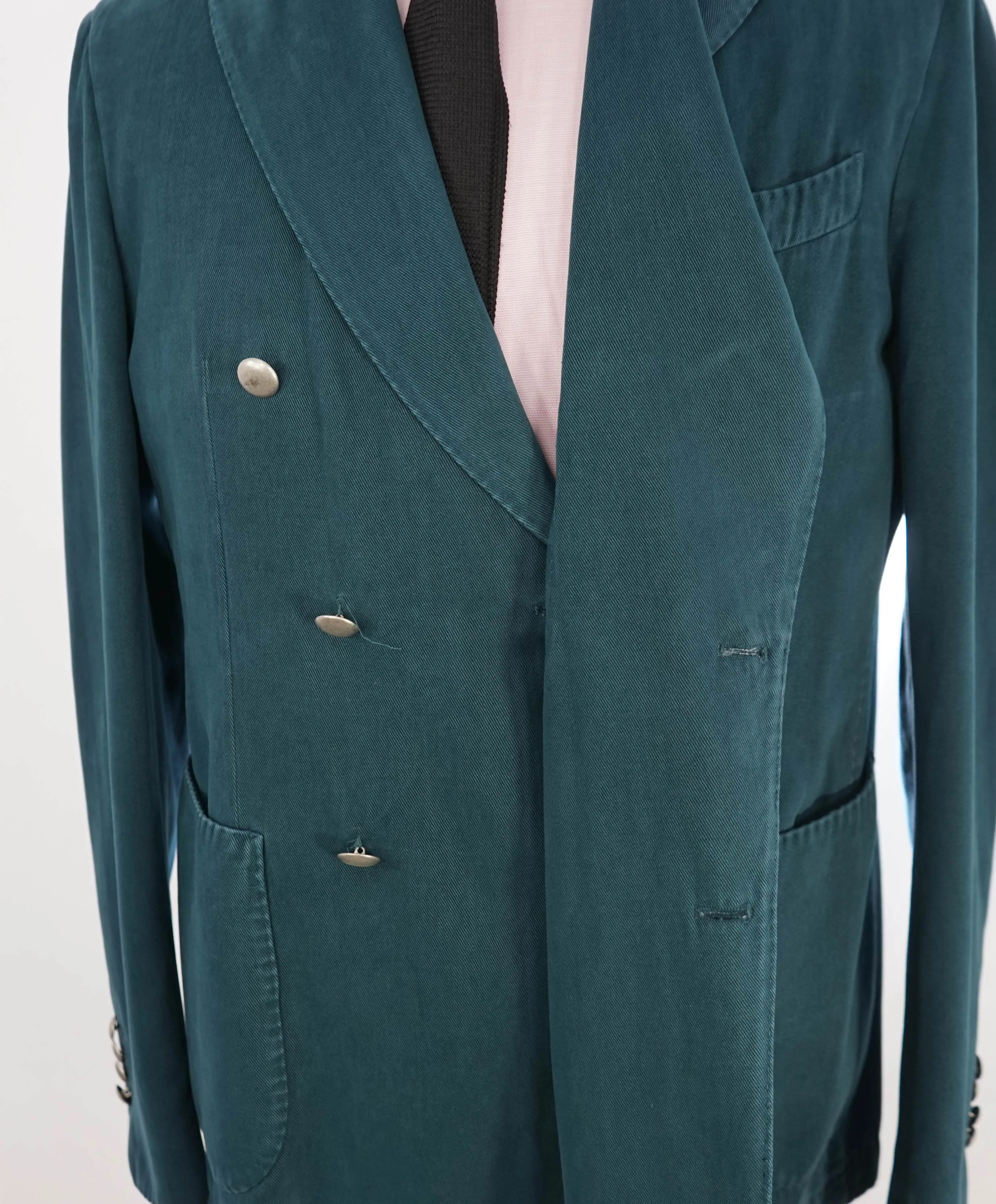 L.B.M. 1911 - Luigi Bianchi Mantova Distressed DOUBLE BREASTED Cotton/CASHMERE Blazer - 42R