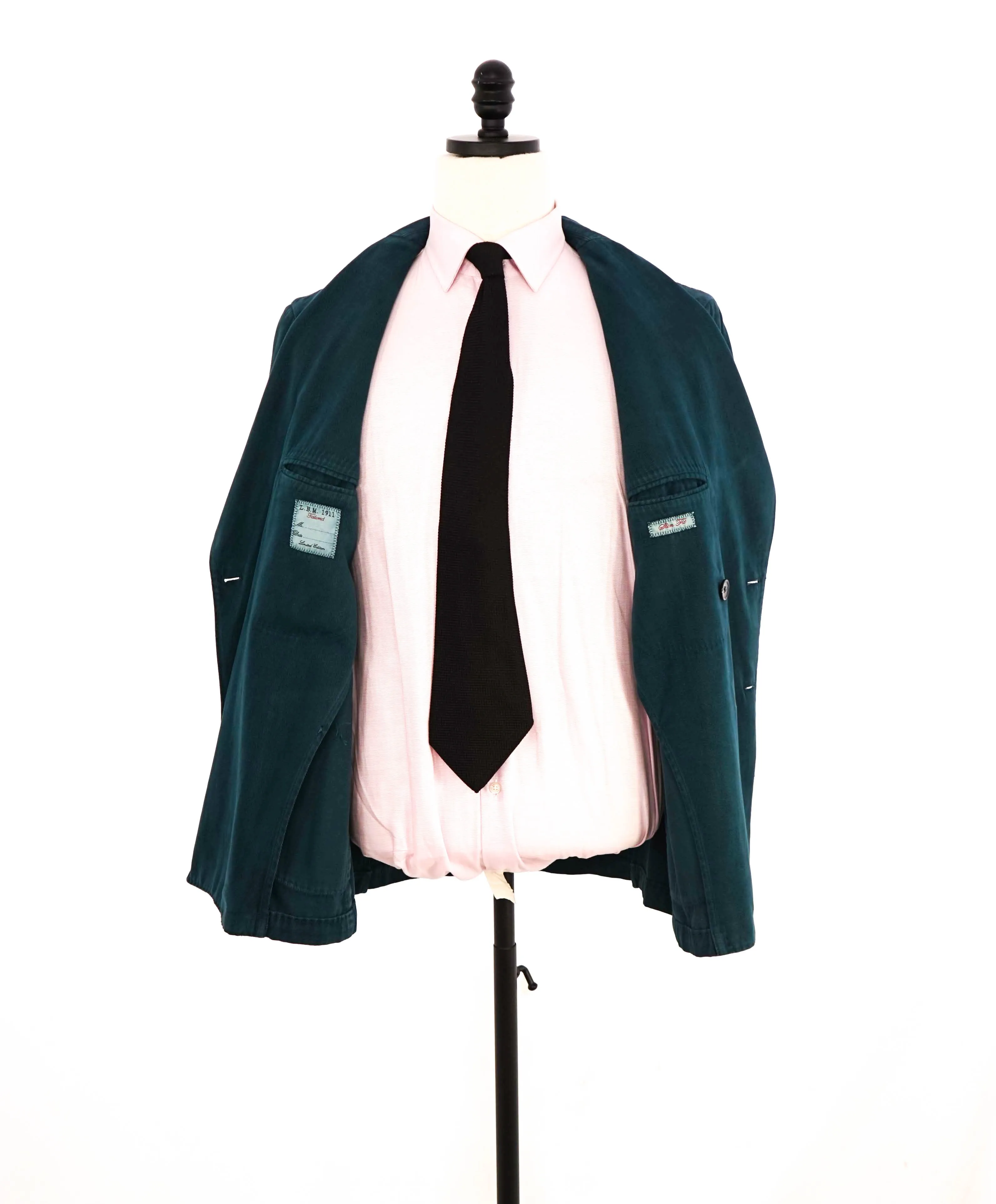 L.B.M. 1911 - Luigi Bianchi Mantova Distressed DOUBLE BREASTED Cotton/CASHMERE Blazer - 42R
