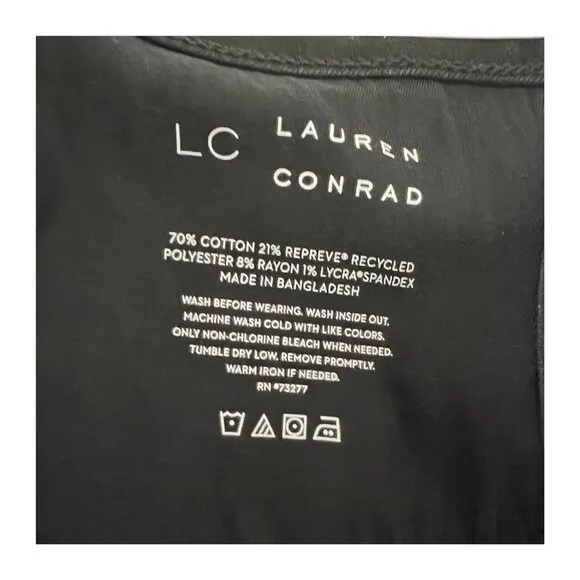 LC Lauren Conrad Womens Black High Rise Button Fly Jean Shorts Plus Sz 26W NWT