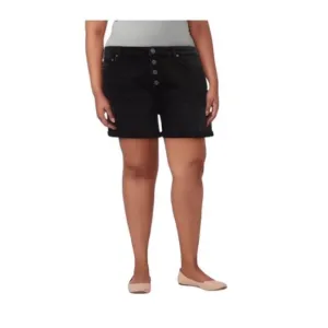 LC Lauren Conrad Womens Black High Rise Button Fly Jean Shorts Plus Sz 26W NWT