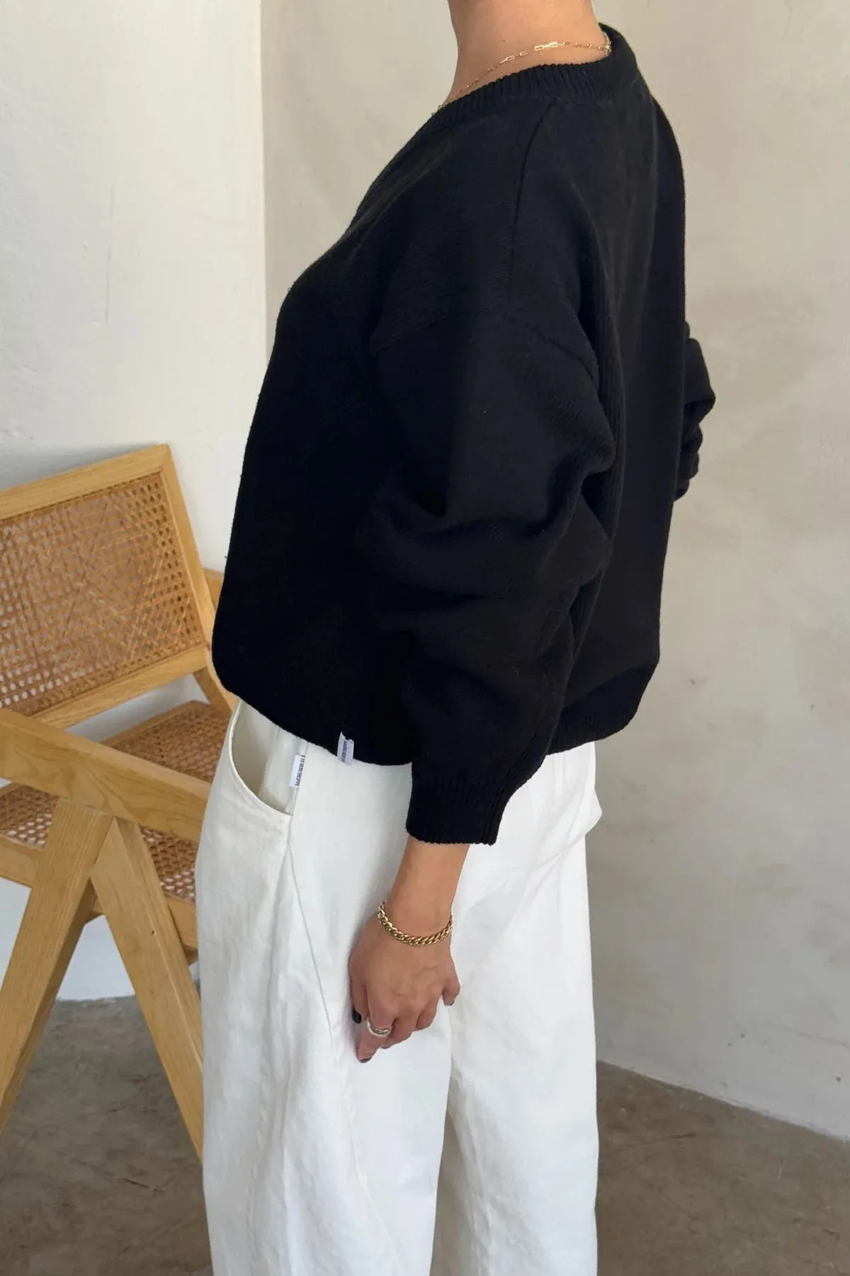 Le Bon Shoppe - Gabby Cotton Sweater (Black)