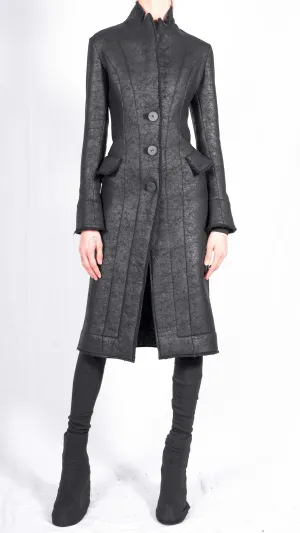 Leather Effect Long Blazer