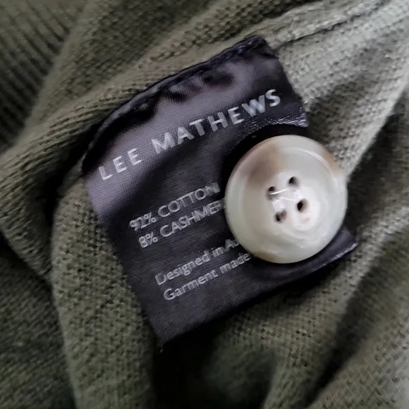 Lee Mathews Green Cardigan Sweater