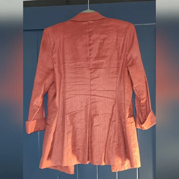 Level 99 Rachel Stretch Linen Blazer in Rose Size Medium