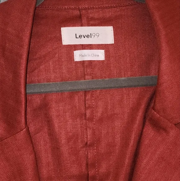 Level 99 Rachel Stretch Linen Blazer in Rose Size Medium