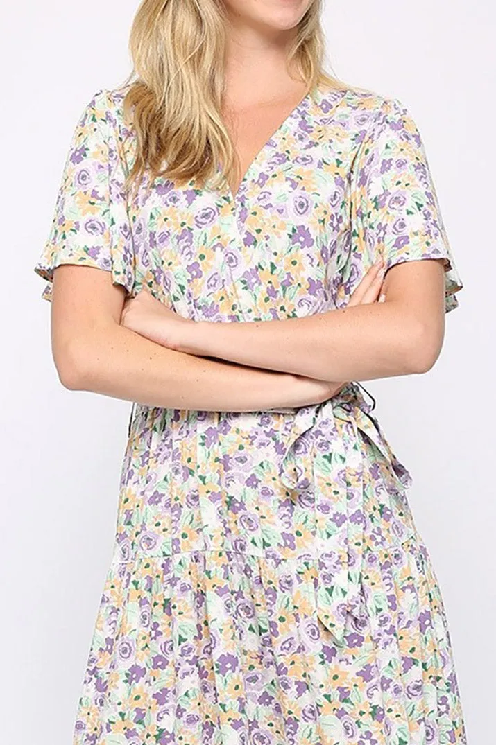 Lilac Bouquet Maxi Dress