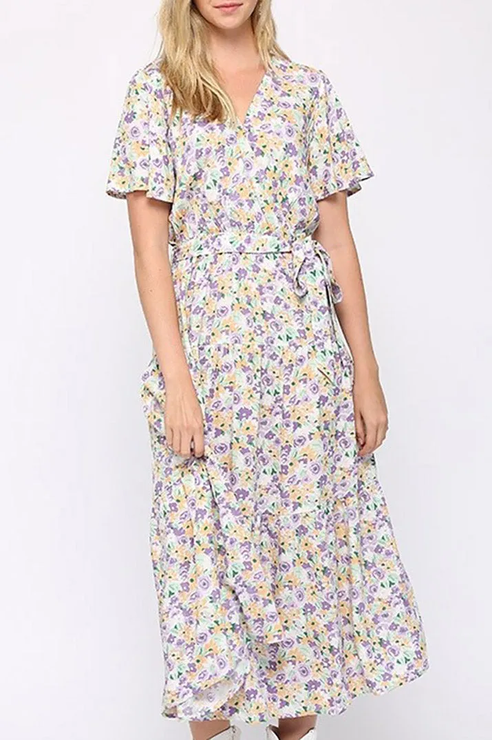 Lilac Bouquet Maxi Dress