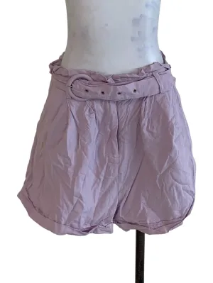 Lilac Plain High-Waisted Shorts